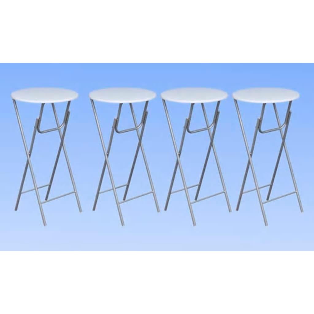 Bar Tables 4 pcs with MDF Tabletop White