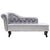 Chaise Longue Silver Faux Leather