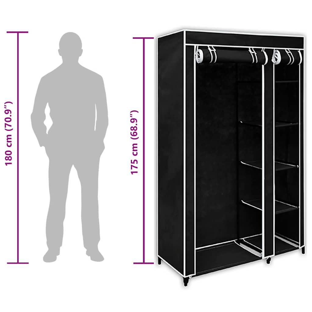 Wardrobes 2 pcs Black Fabric