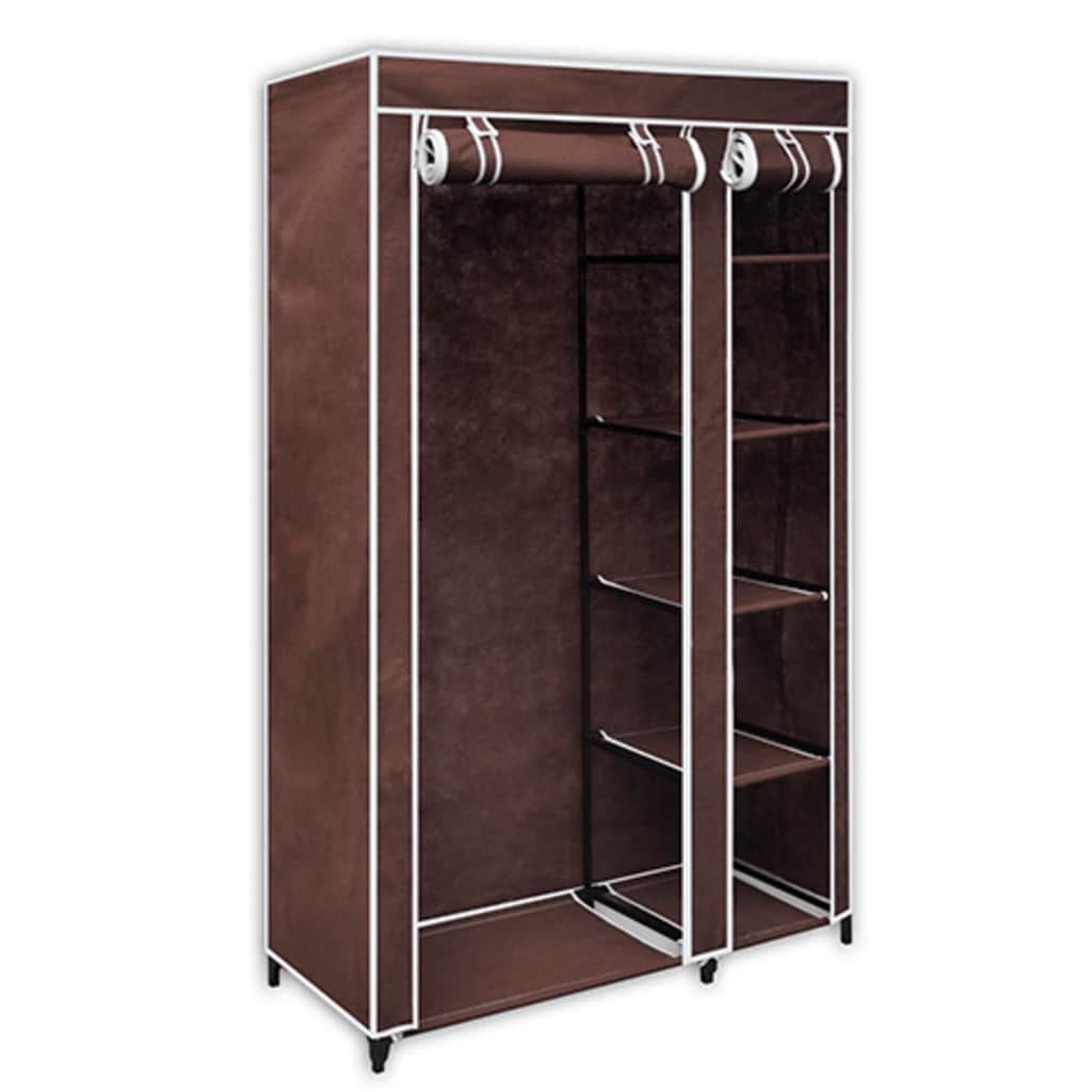 Fabric Wardrobes 2 pcs Brown