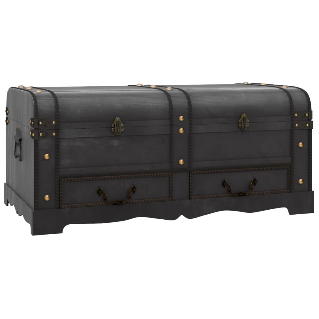 Wooden Treasure Chest Large Black