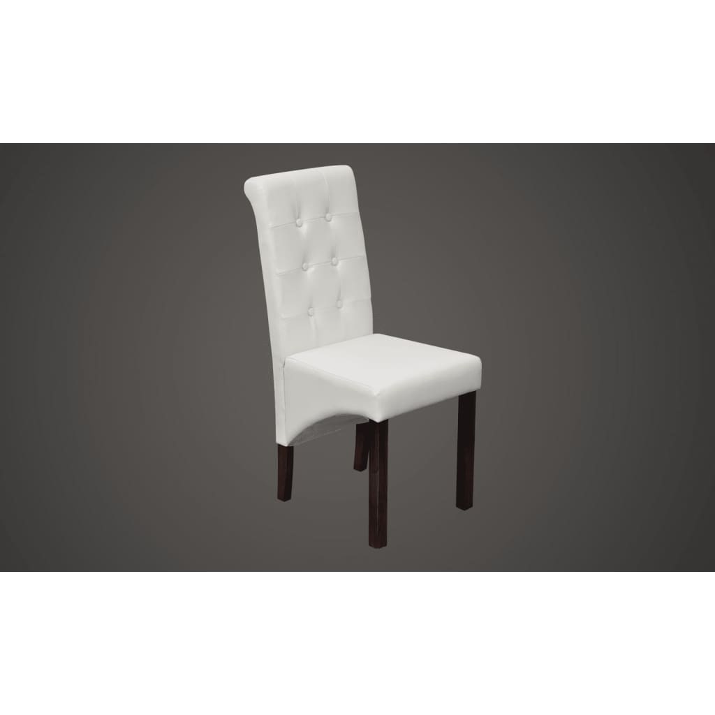 Dining Chairs 6 pcs White Faux Leather