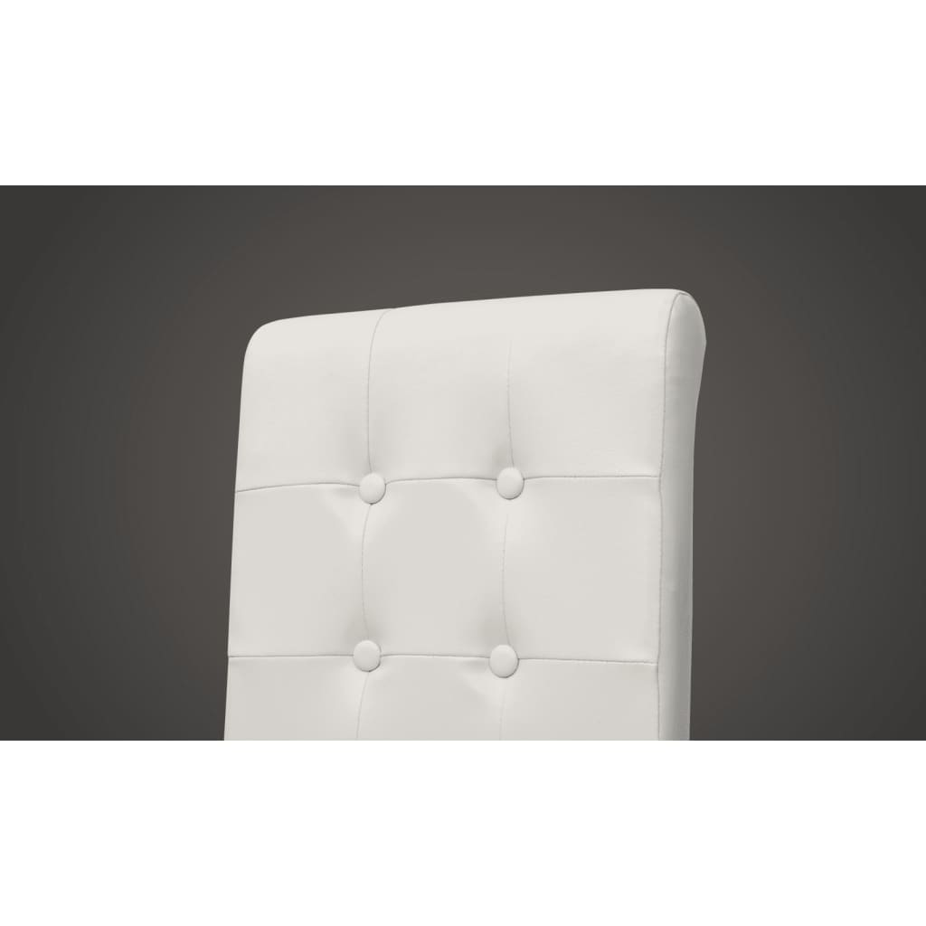 Dining Chairs 6 pcs White Faux Leather