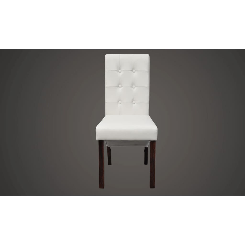 Dining Chairs 6 pcs White Faux Leather