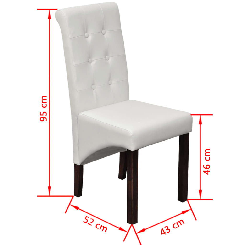Dining Chairs 6 pcs White Faux Leather
