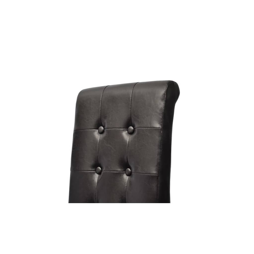 Dining Chairs 6 pcs Black Faux Leather