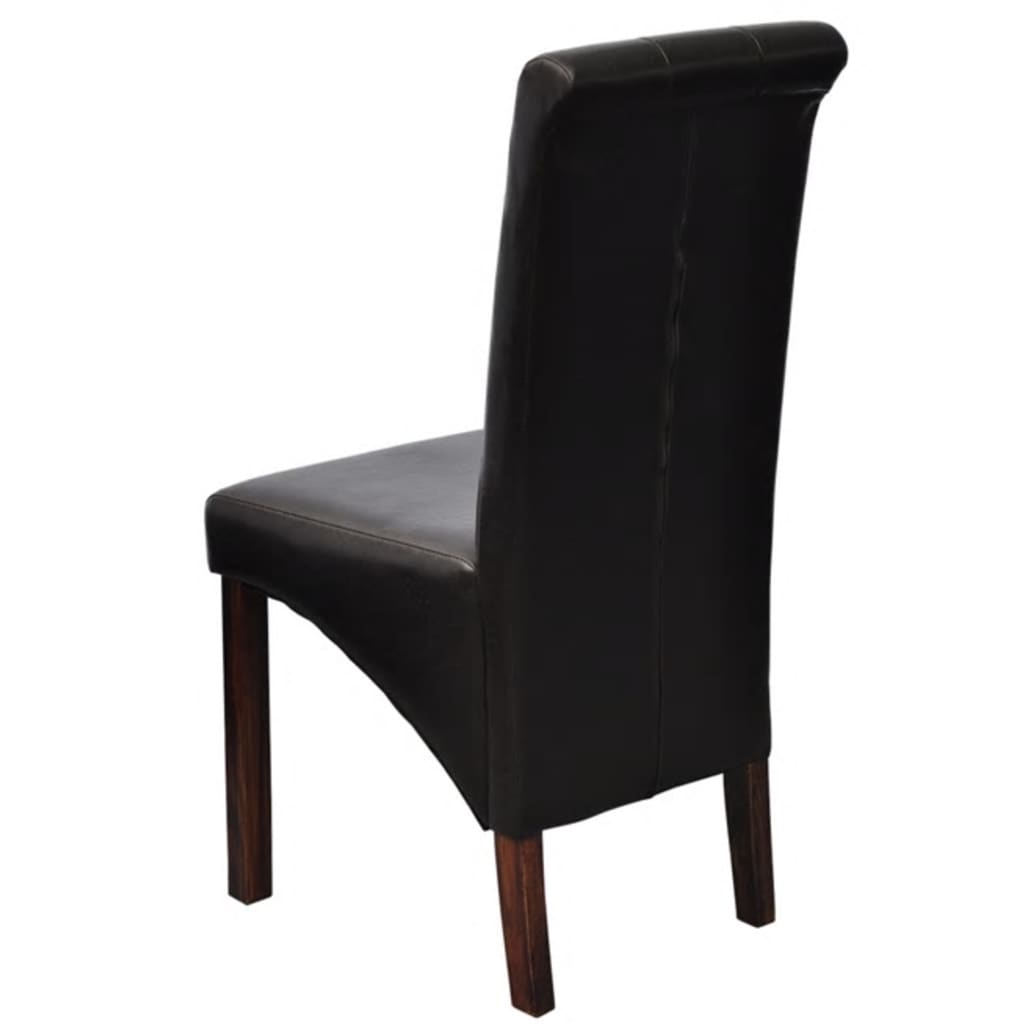Dining Chairs 6 pcs Brown Faux Leather