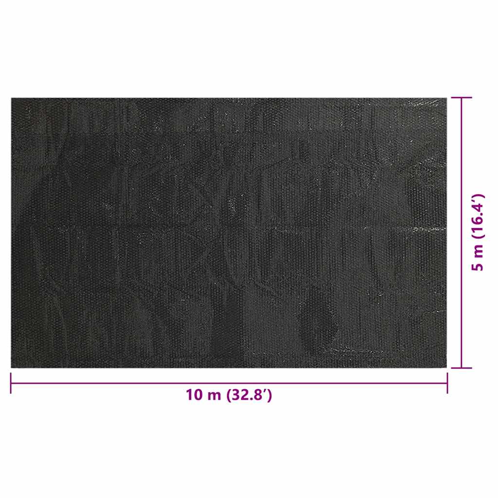Floating Rectangular PE Solar Pool Film 10 x 5 m Black