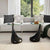 Coffee Table 2 pcs with Round Glass Top High Gloss Black