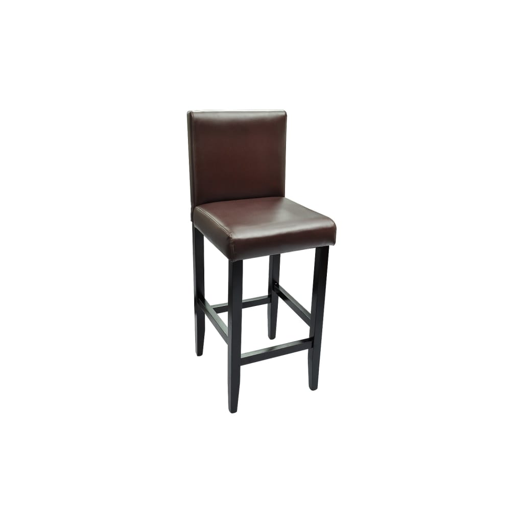 Bar Stools 4 pcs Dark Brown Faux Leather