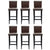 Bar Stools 6 pcs Dark Brown Faux Leather