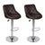Bar Stools 2 pcs Brown Faux Leather