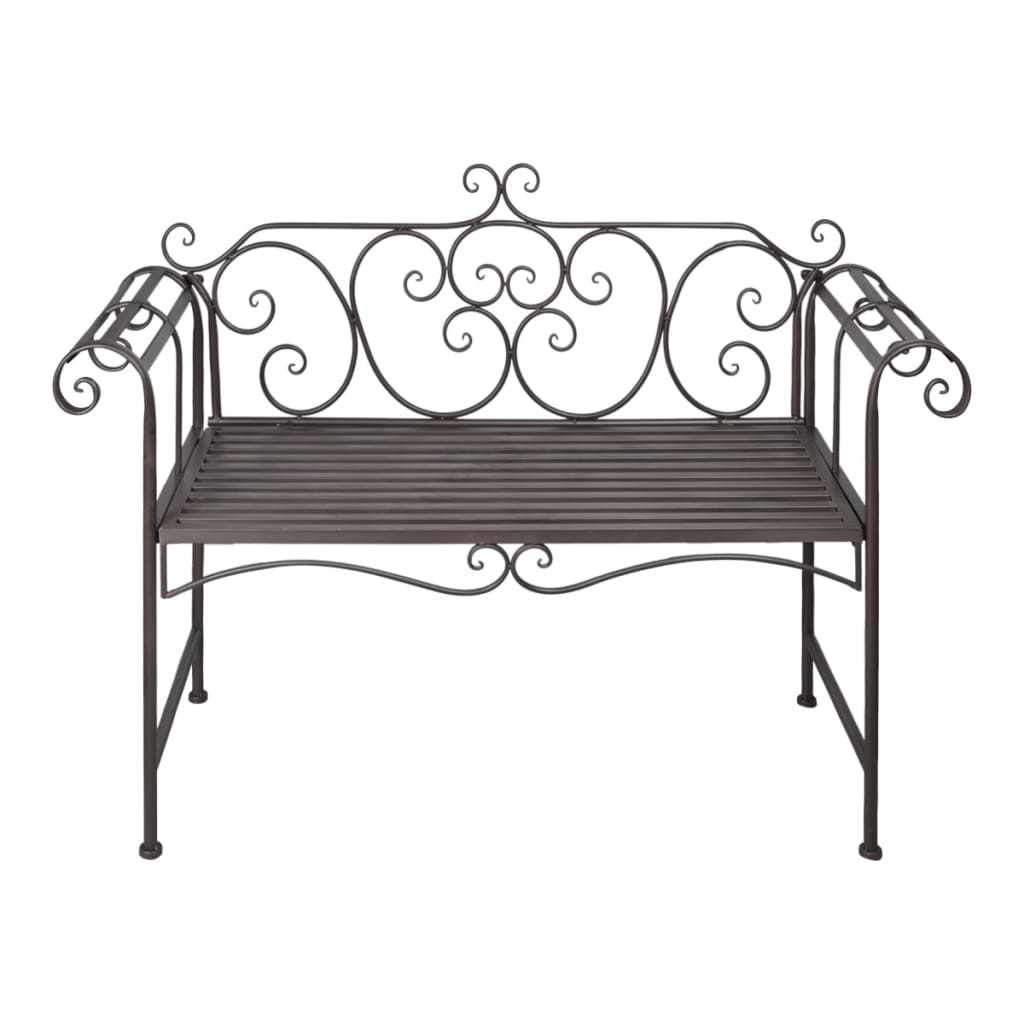 Garden Bench 132 cm Steel Antique Brown