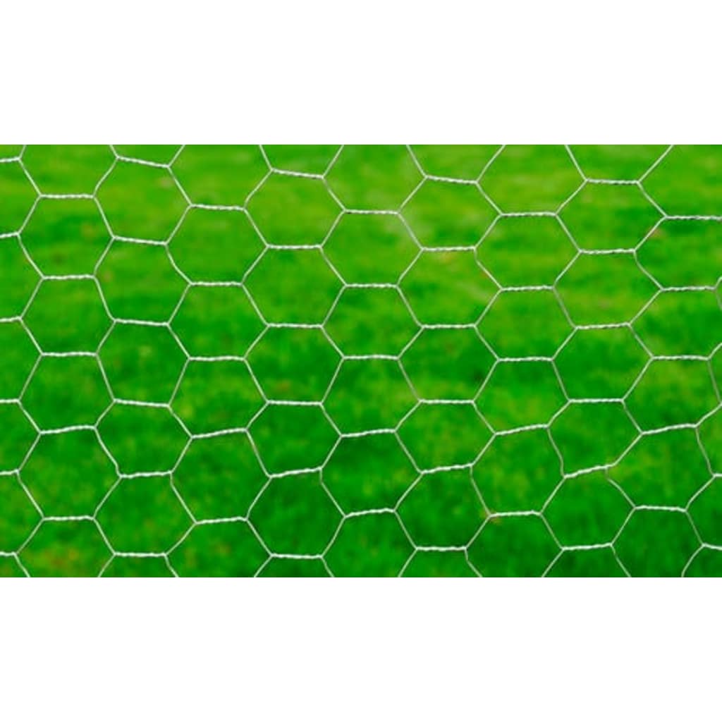 Chicken Wire Fence Galvanised Steel 25x1 m Silver