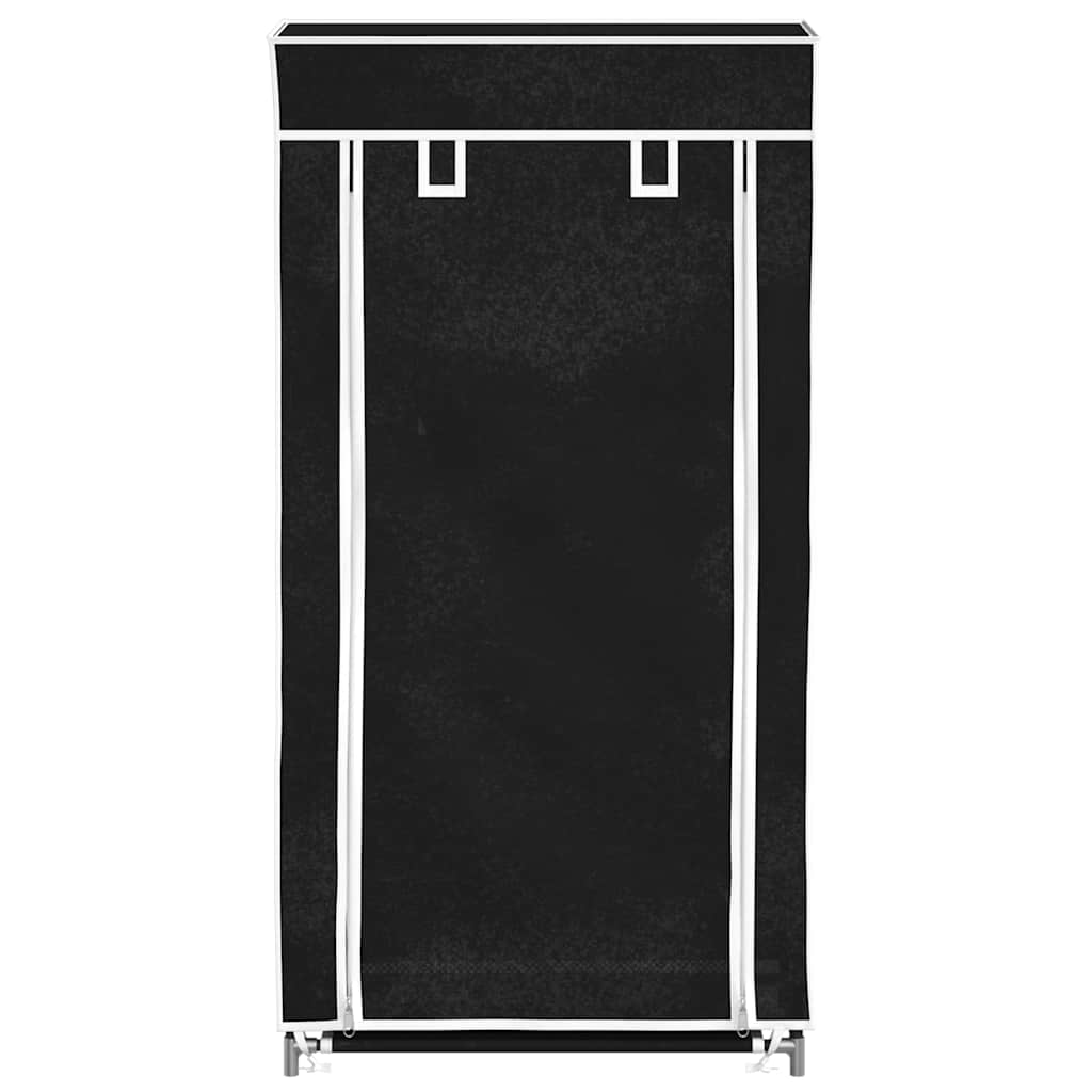 Fabric Shoe Cabinet with Cover 58 x 28 x 106 cm Black