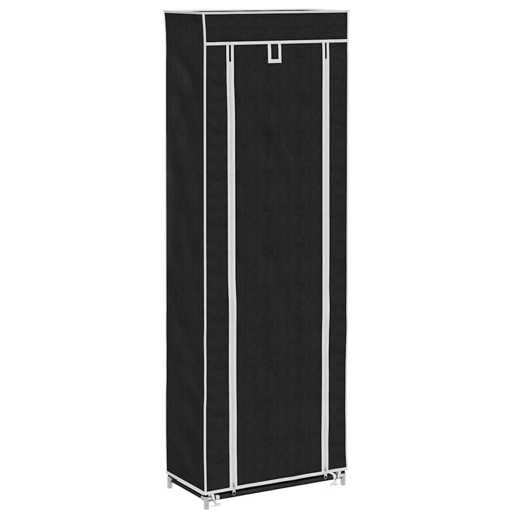 Fabric Shoe Cabinet with Cover 162 x 57 x 29 cm Black