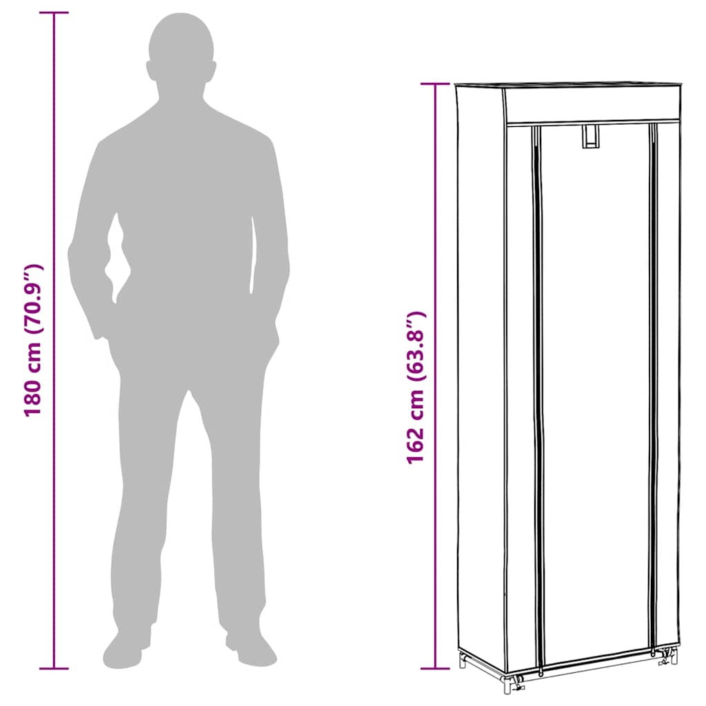 Fabric Shoe Cabinet with Cover 162 x 57 x 29 cm Black