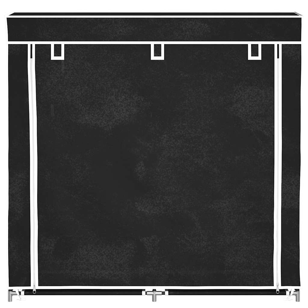Fabric Shoe Cabinet with Cover 115 x 28 x 110 cm Black