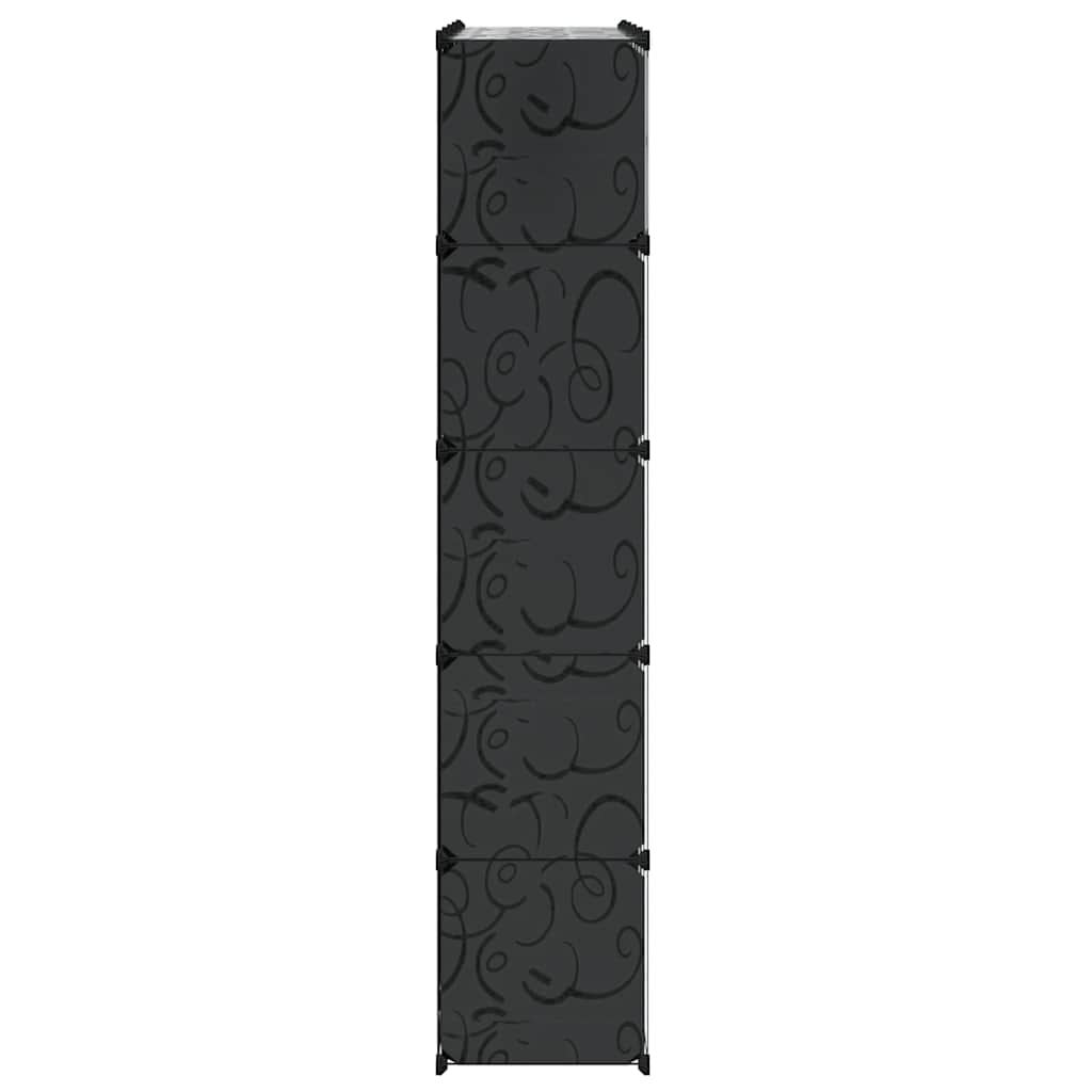 Modular Cabinet 14 Compartments Black and White 37x146x180.5 cm