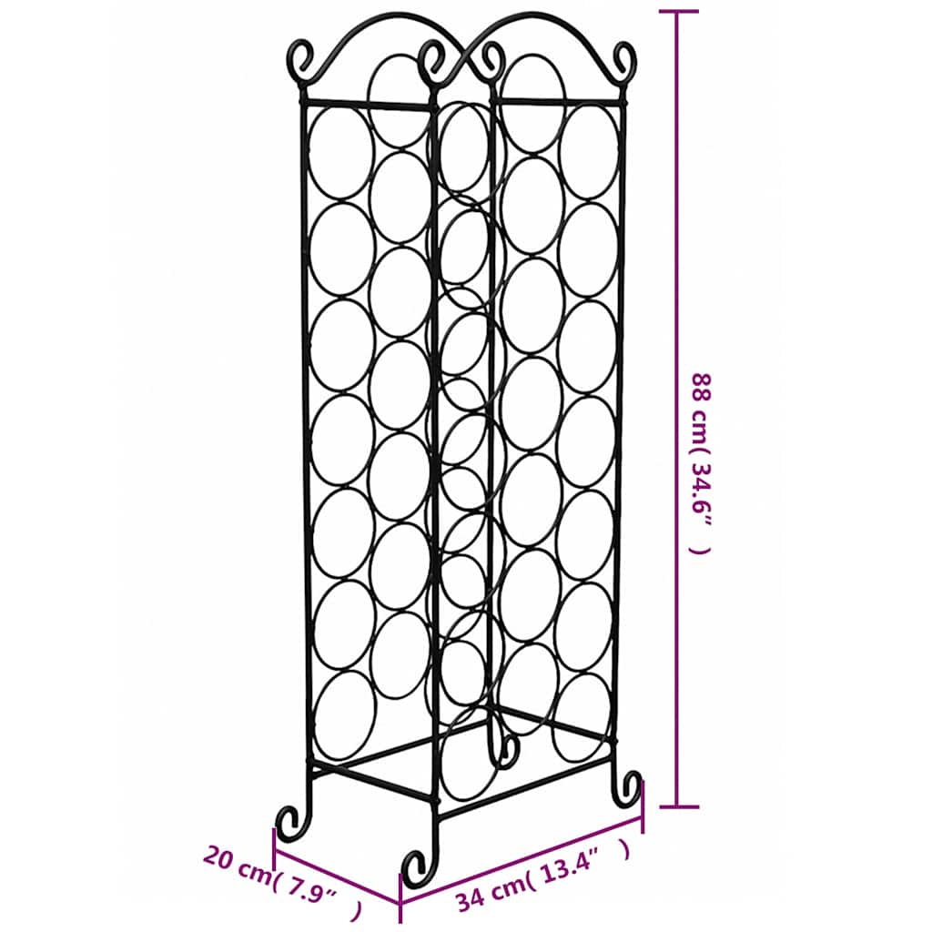 Wine Rack for 21 Bottles Metal