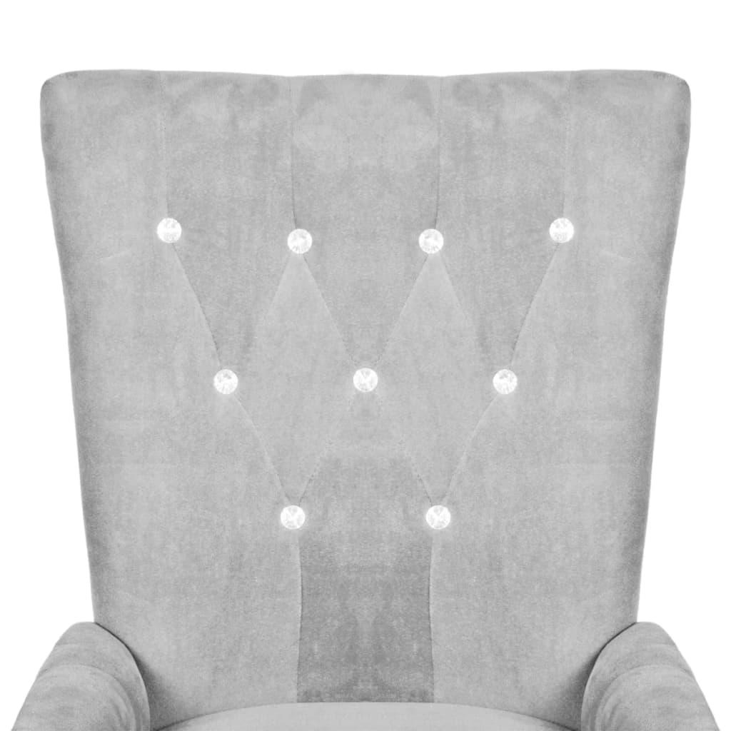 Armchair Silver Velvet