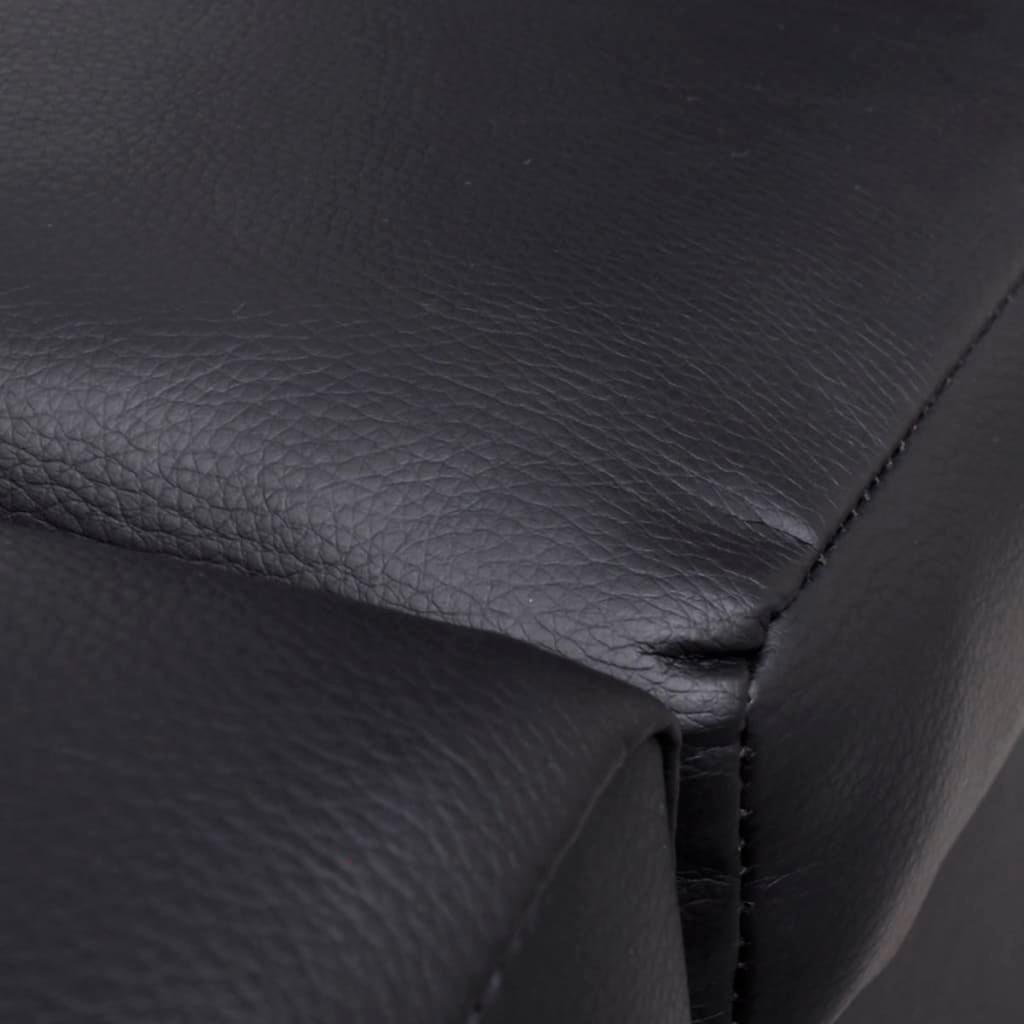 Chaise Longue Black Faux Leather