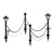 Chain Fence with Solar Lights Two LED Lamps Two Poles