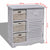 Wooden Cabinet 3 Left Weaving Baskets White