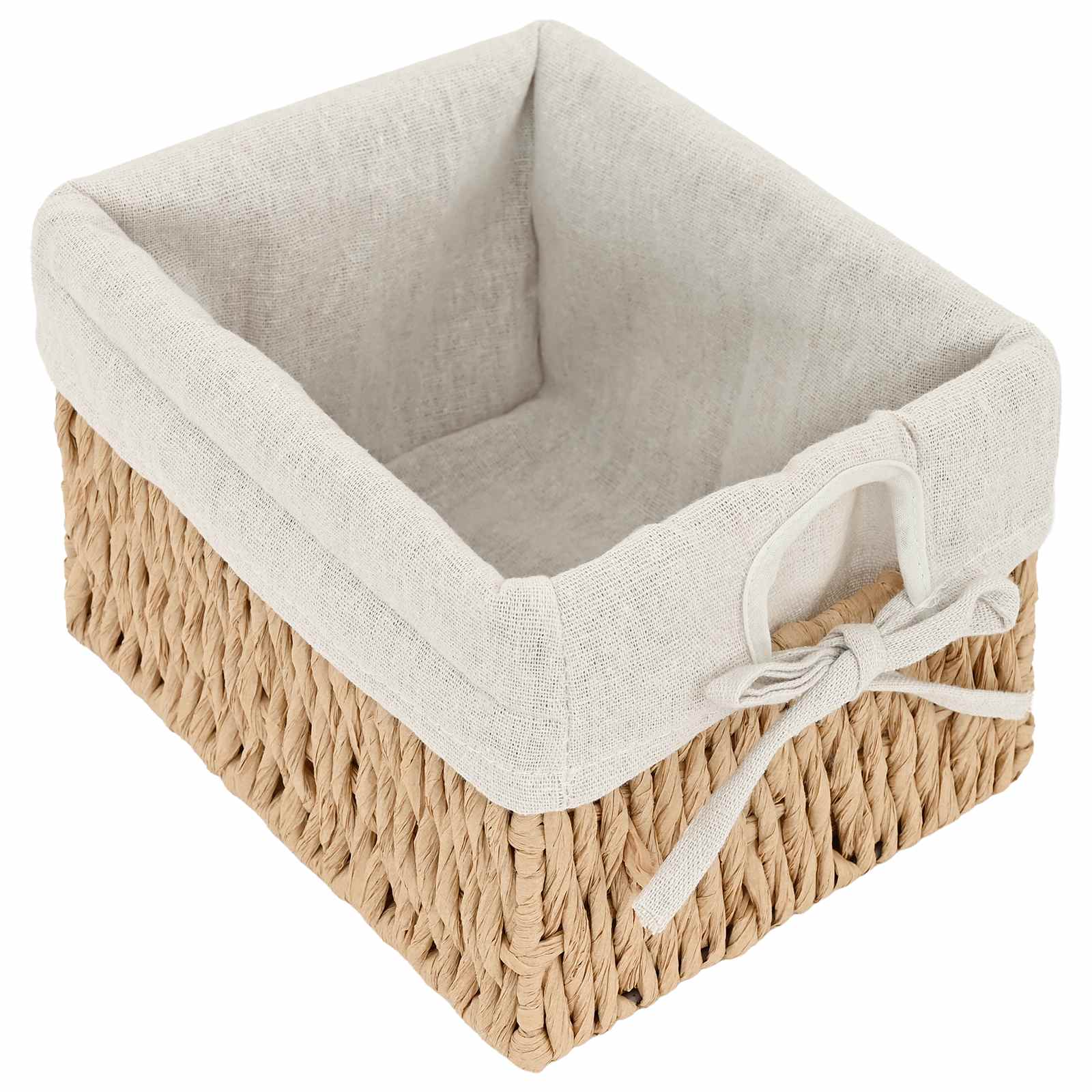 Wooden Cabinet 3 Left Weaving Baskets White