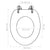 WC Toilet Seat MDF Lid Simple Design Black