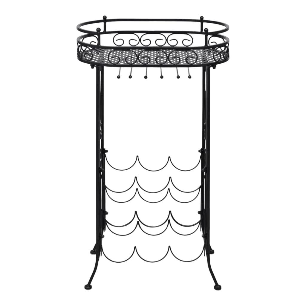 Wine Rack with Glass Holder for 9 Bottles Metal