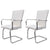 Cantilever Dining Chairs 2 pcs White Faux Leather