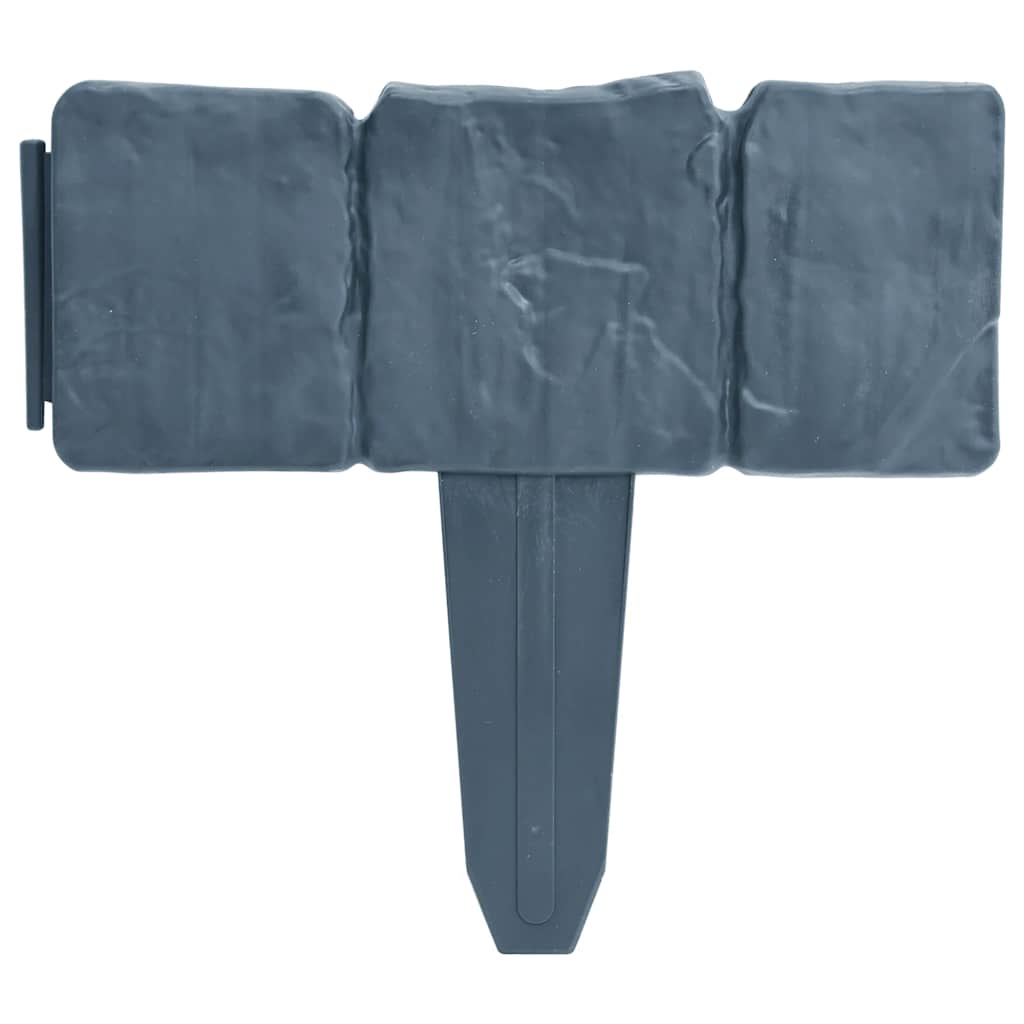 Plastic Garden / Lawn Fence Stone Look 41 pcs 10 m