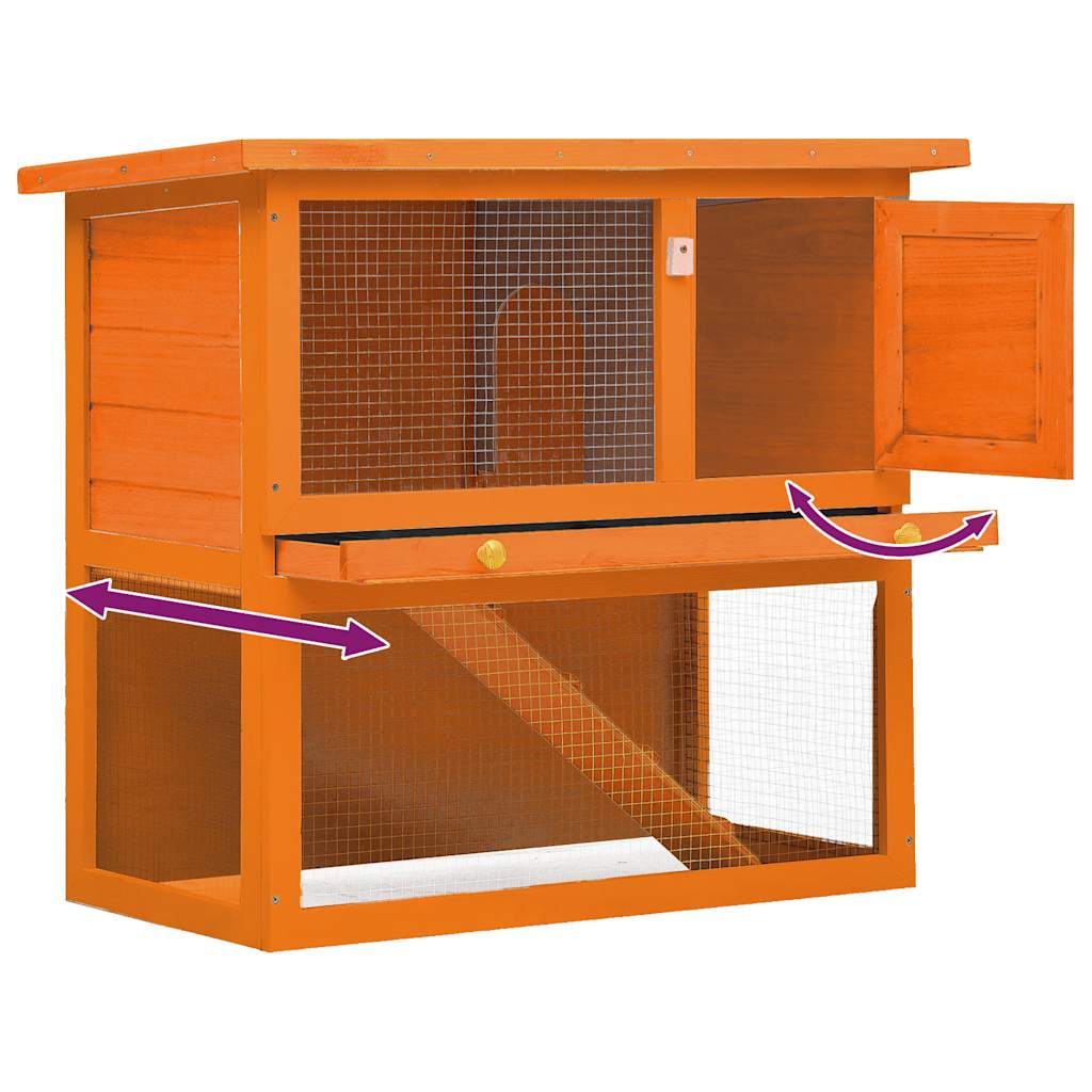 Outdoor Rabbit Hutch Small Animal House Pet Cage 1 Door Wood