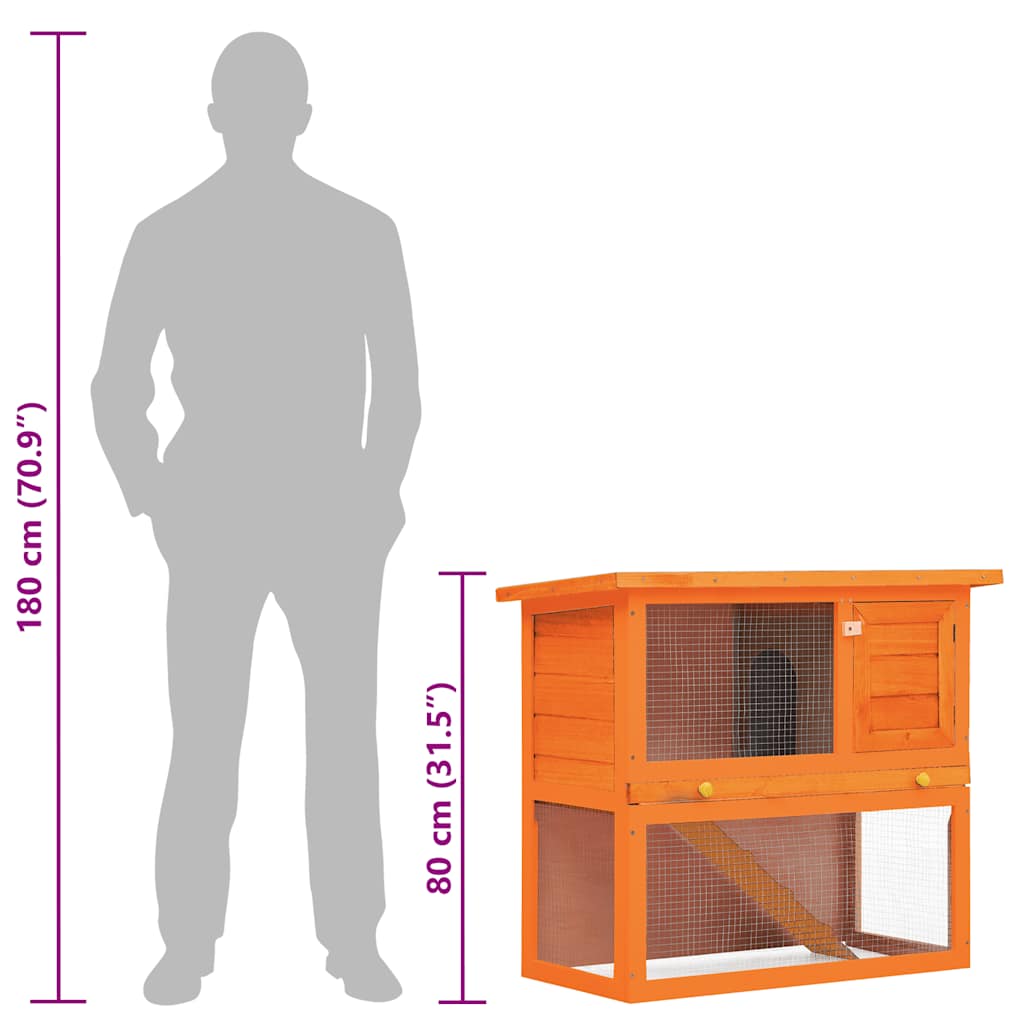 Outdoor Rabbit Hutch Small Animal House Pet Cage 1 Door Wood