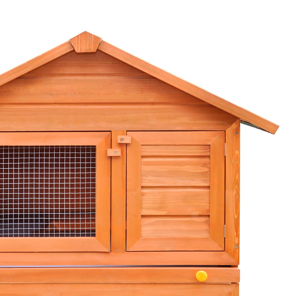 Outdoor Rabbit Hutch Small Animal House Pet Cage 3 Layers Wood