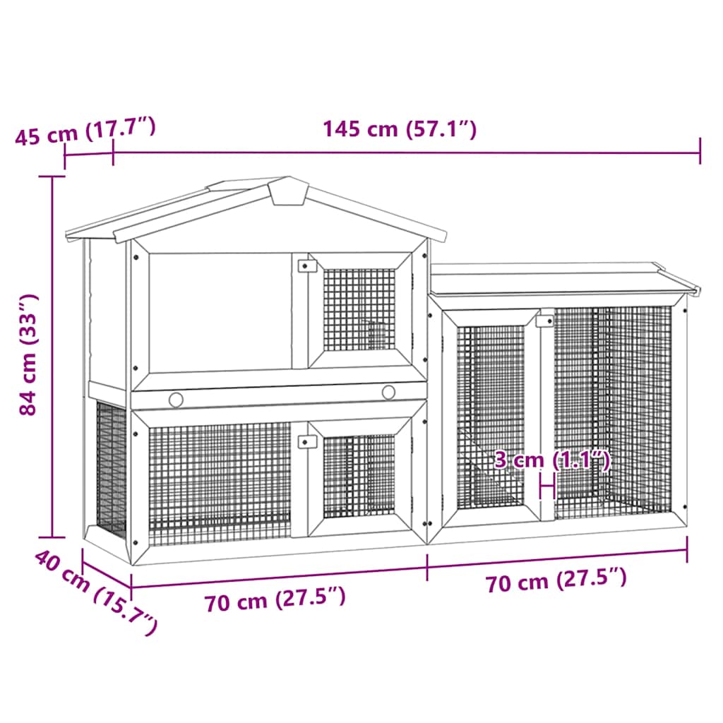 Outdoor Large Rabbit Hutch Small Animal House Pet Cage Wood
