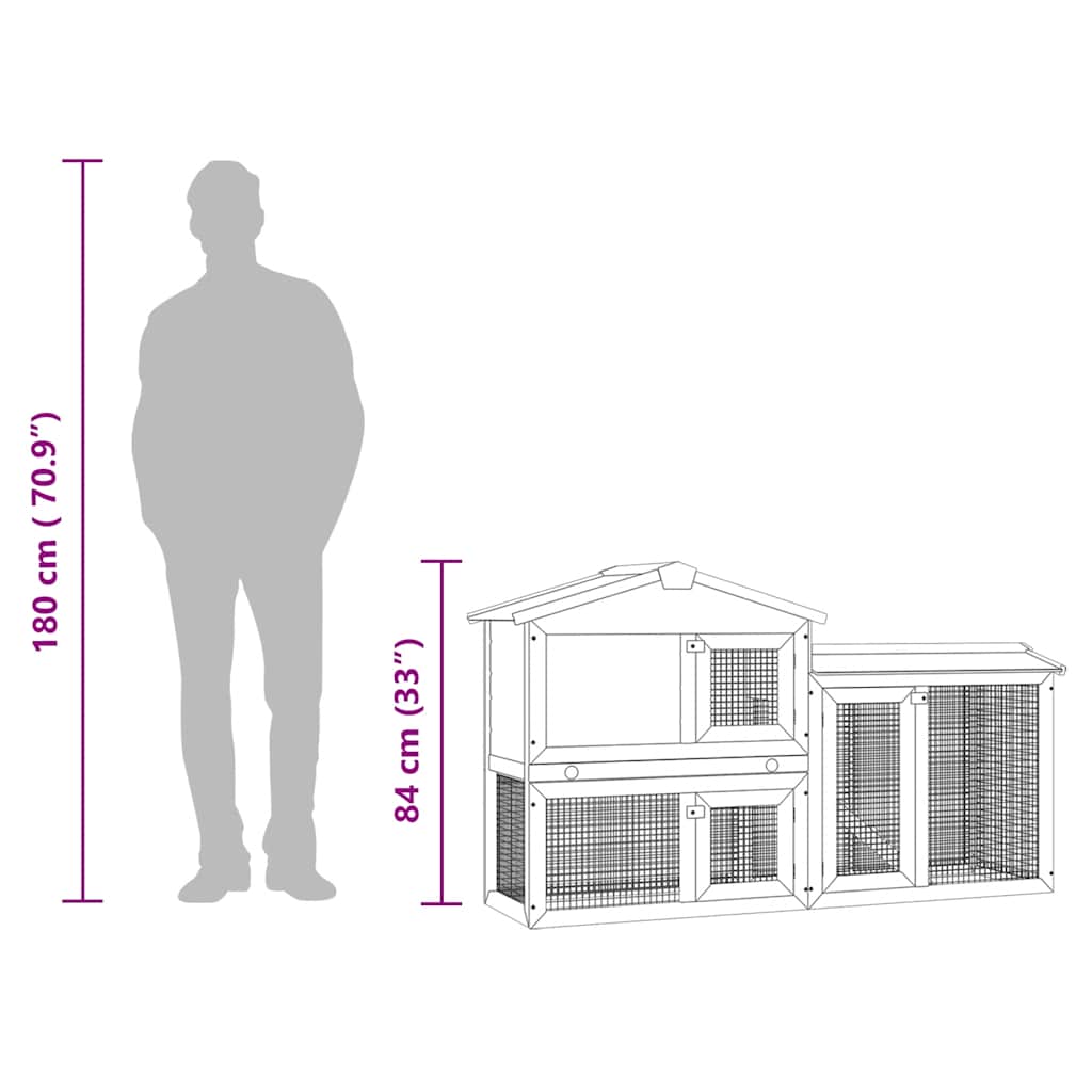 Outdoor Large Rabbit Hutch Small Animal House Pet Cage Wood