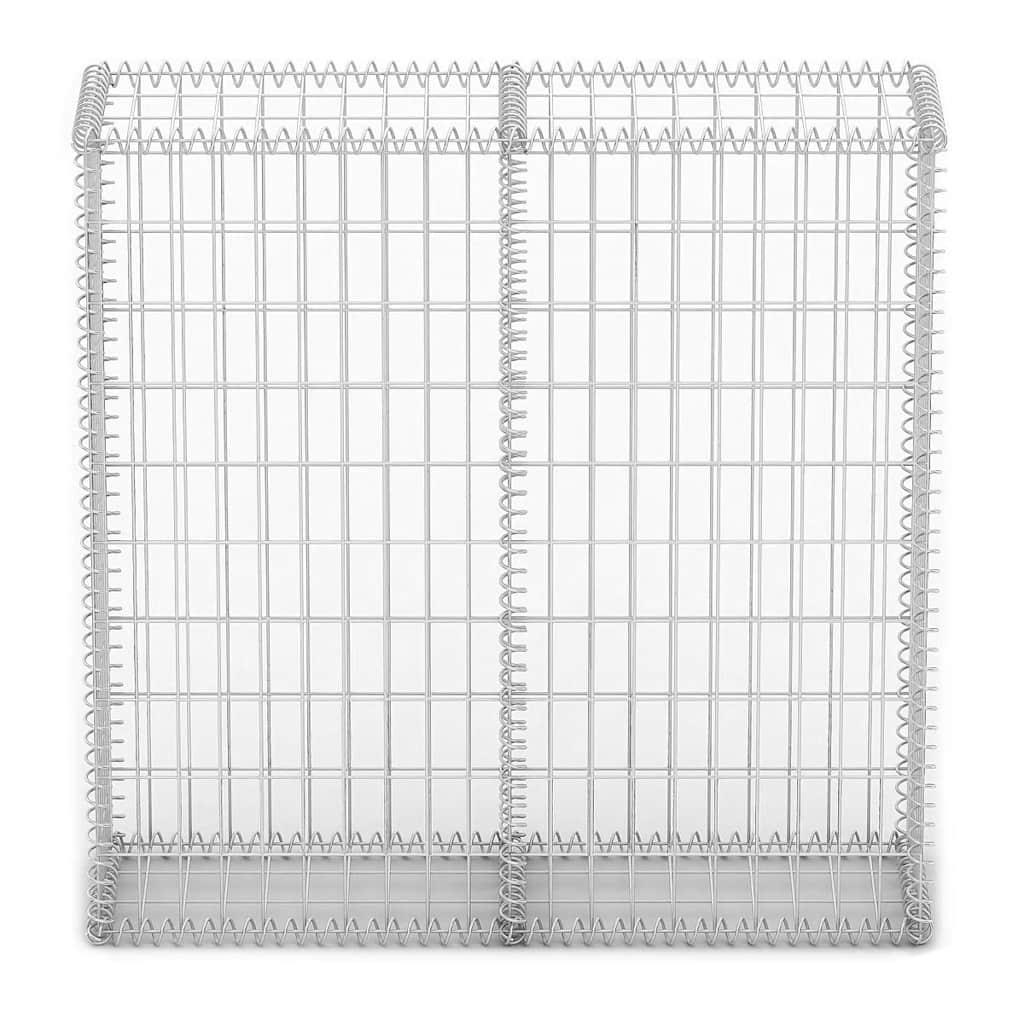 Gabion Basket with Lids Galvanised Wire 100 x 100 x 30 cm