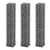 Gabion Set 3 pcs Galvanised Wire 25 x 25 x 150 cm
