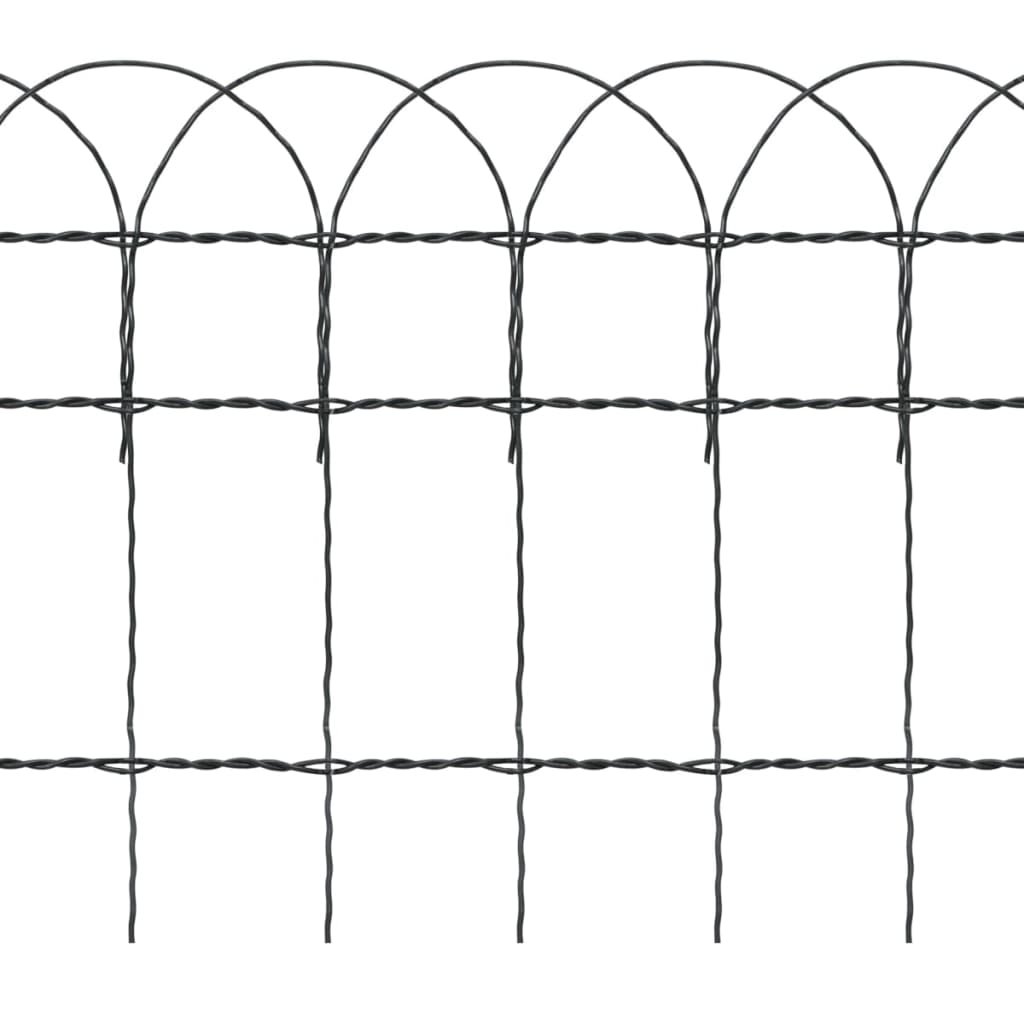 Garden Border Fence Powder-coated Iron 25x0.4 m
