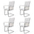 Cantilever Dining Chairs 4 pcs White Faux Leather