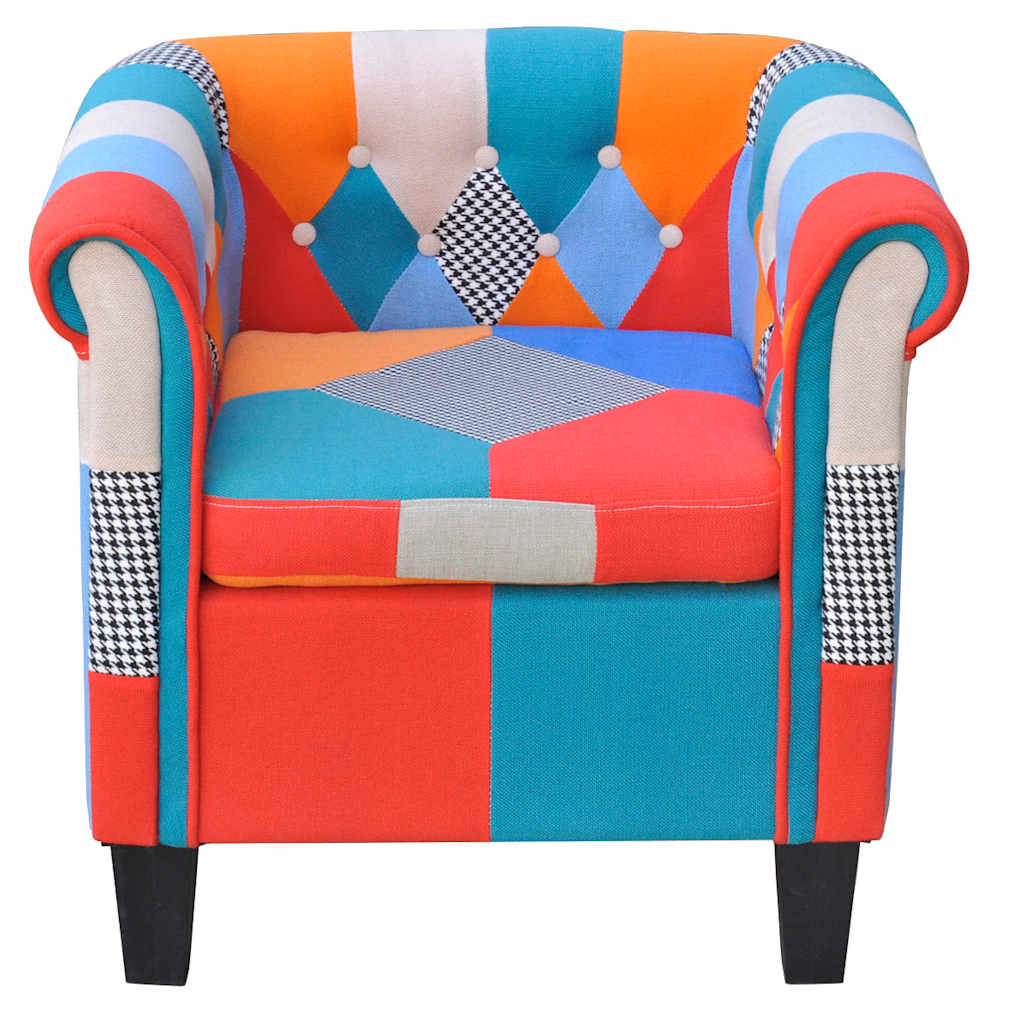 Armchair with Patchwork Design Fabric