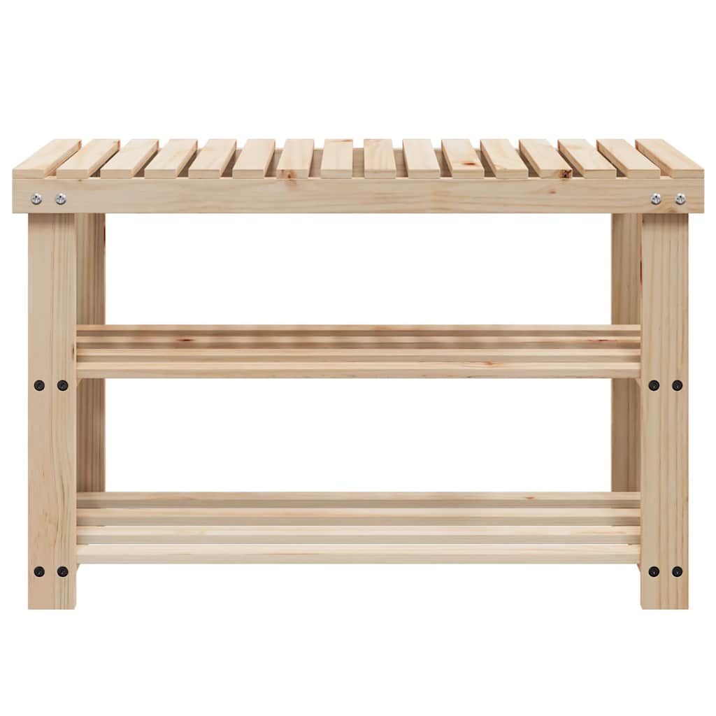 2-in-1 Shoe Rack with Bench Top Solid Fir Wood