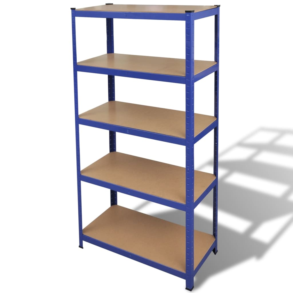 5-Layer Storage Shelf Blue Steel&amp;Engineered Wood