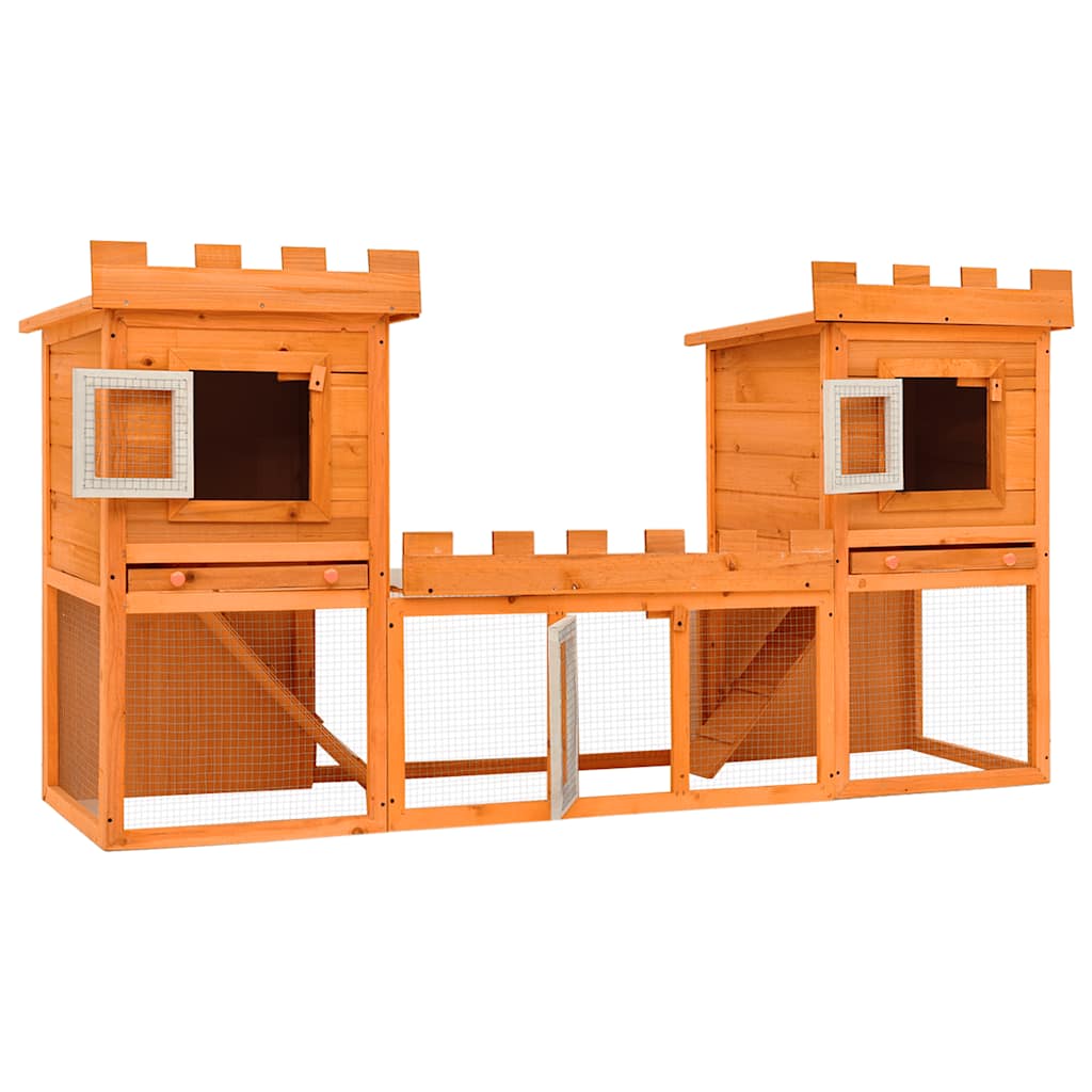 Outdoor Large Rabbit Hutch House Pet Cage Double House