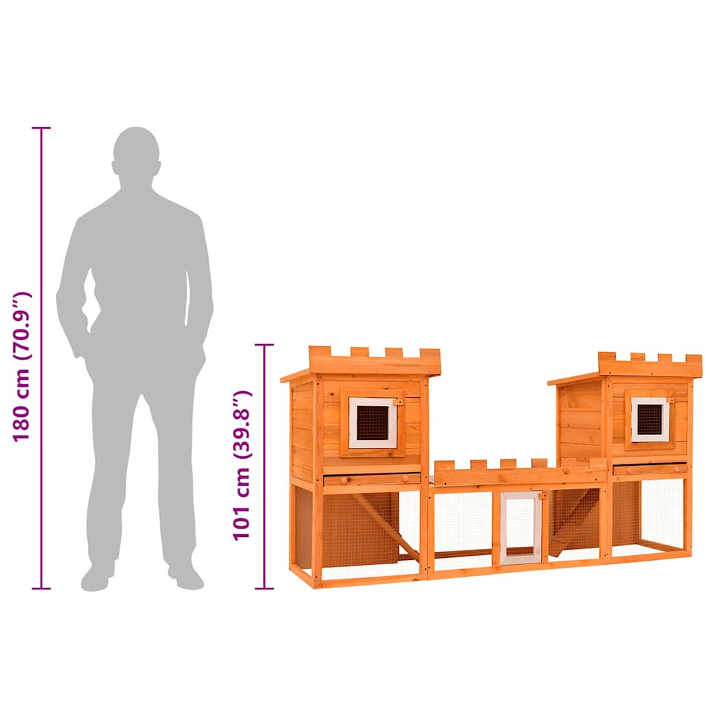 Outdoor Large Rabbit Hutch House Pet Cage Double House