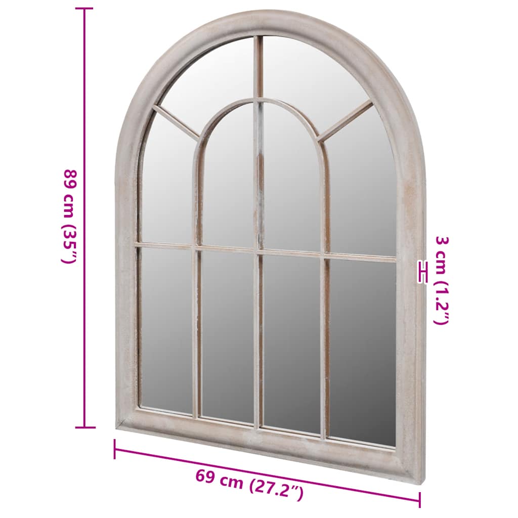 Rustic Arch Garden Mirror 69 x 89 cm for Both Indoor and Outdoor Use
