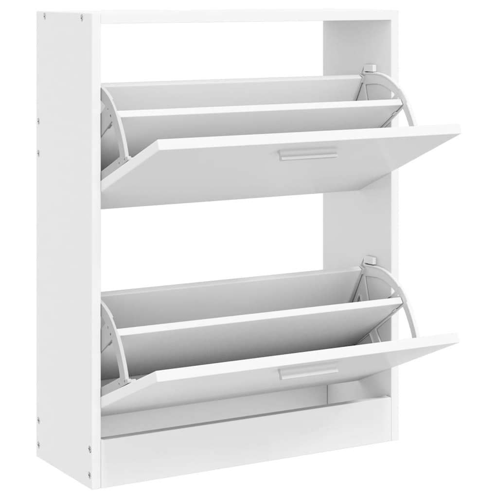 Shoe Cabinet with 2 Compartments Wooden White
