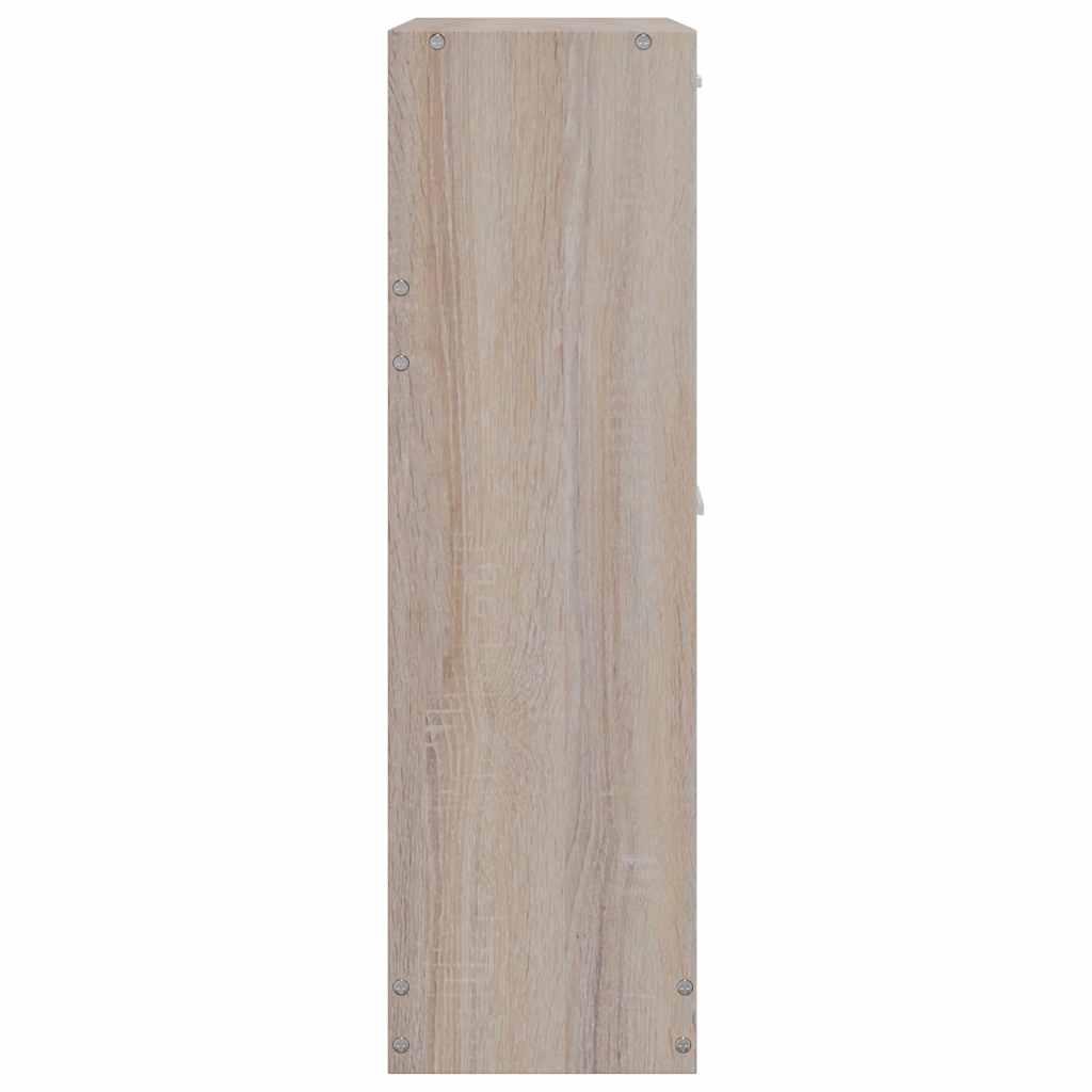 Oak Look Wooden Shoe Cabinet with 2 Compartments